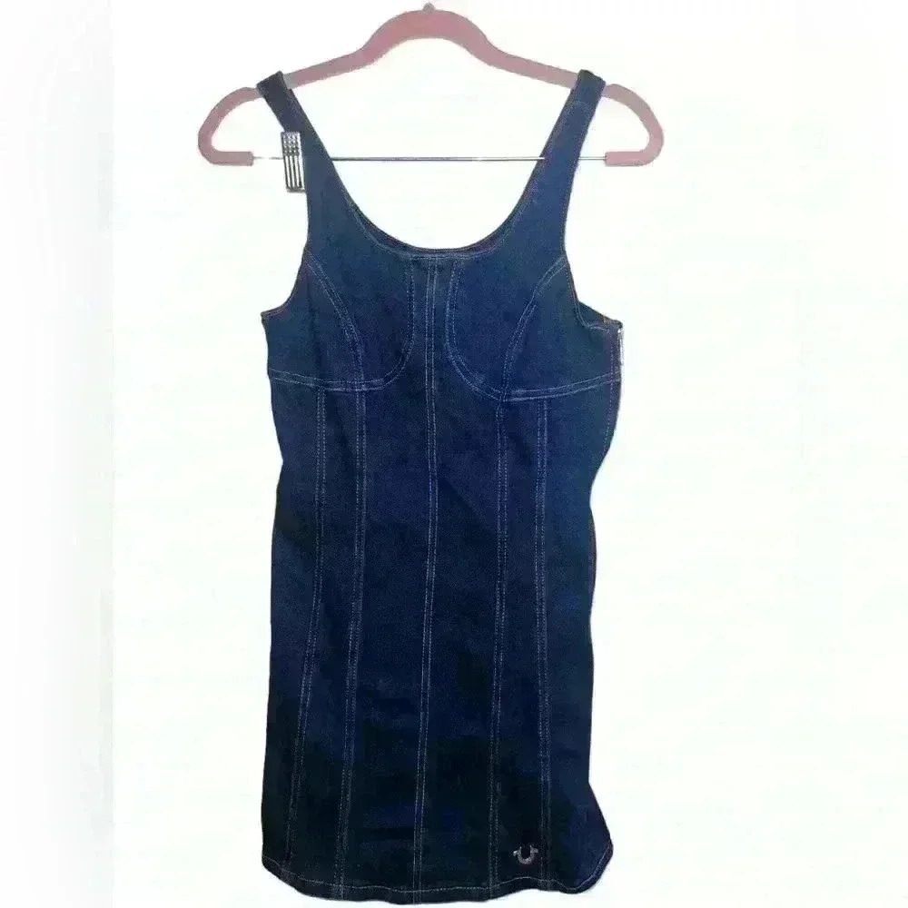 True Religion Corset Denim and Gold Mini Petite Dress